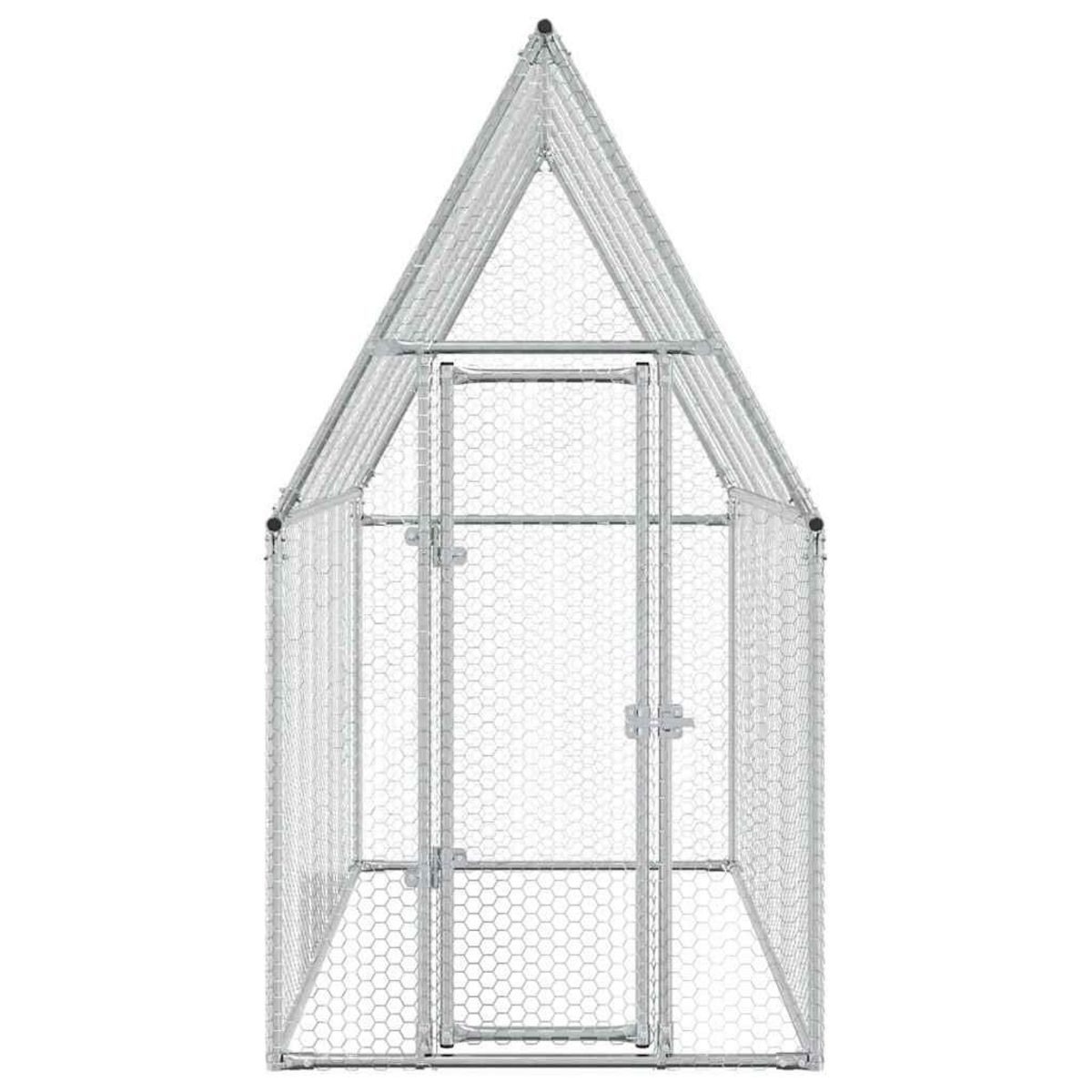 VIDAXL Cage pour poules argente 200x100x190 cm acier galvanise