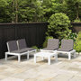 Voir la diapositive 1 : VIDAXL Salon de jardin 3 pcs avec coussins Plastique Blanc