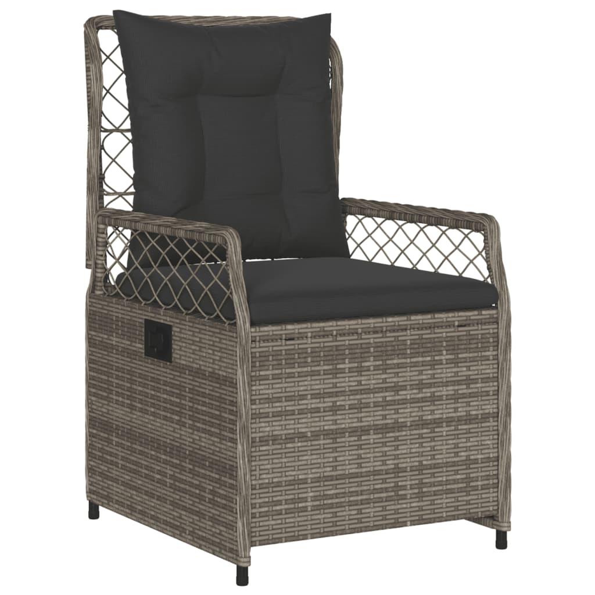 Voir la diapositive 3 : VIDAXL Ensemble a manger de jardin 5 pcs coussins gris resine tressee