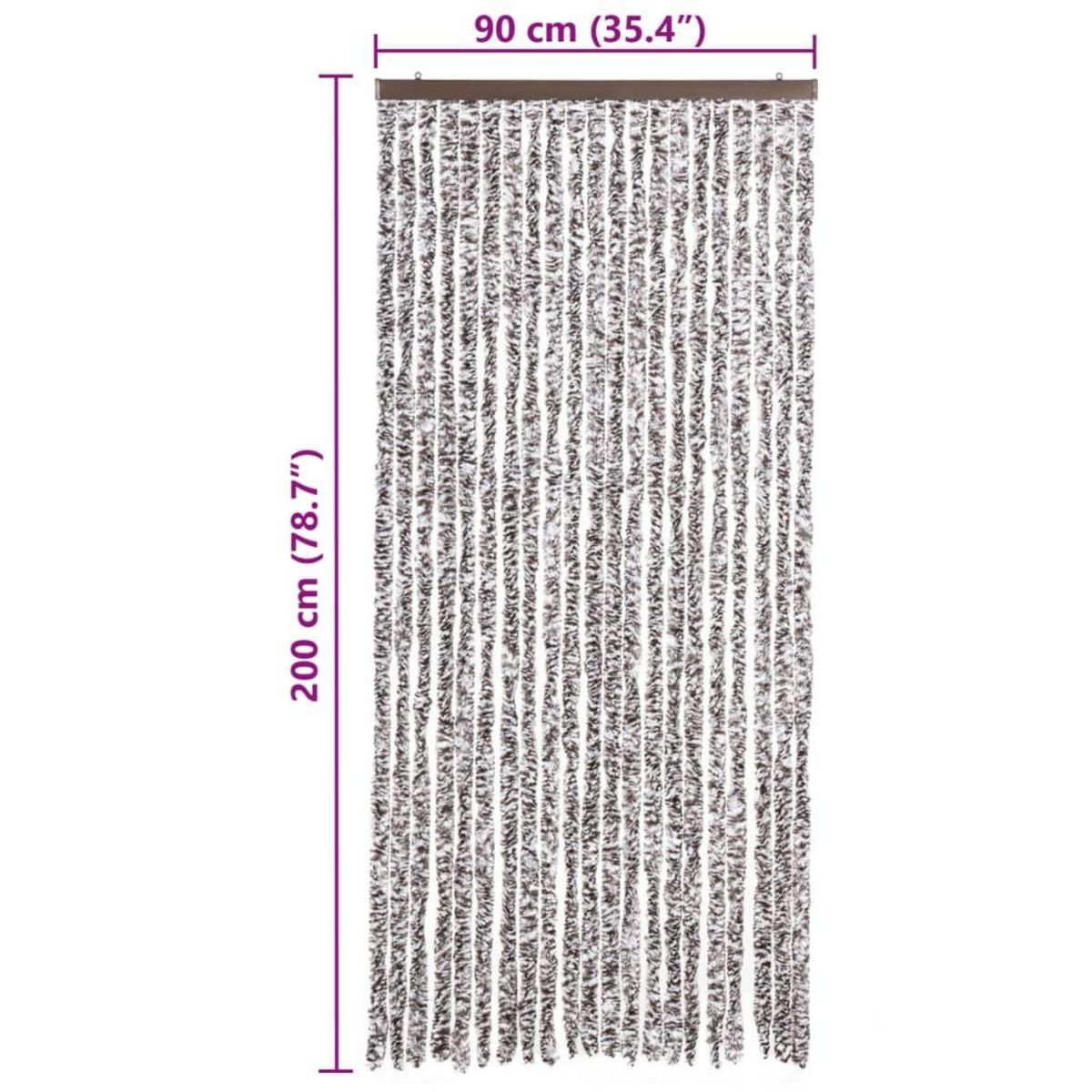 VIDAXL Moustiquaire Marron et beige 90x200 cm Chenille