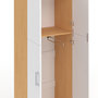 Voir la diapositive 6 : ID MARKET Armoire 2 portes JULIANA blanc et bois penderie 50 cm avec étagère