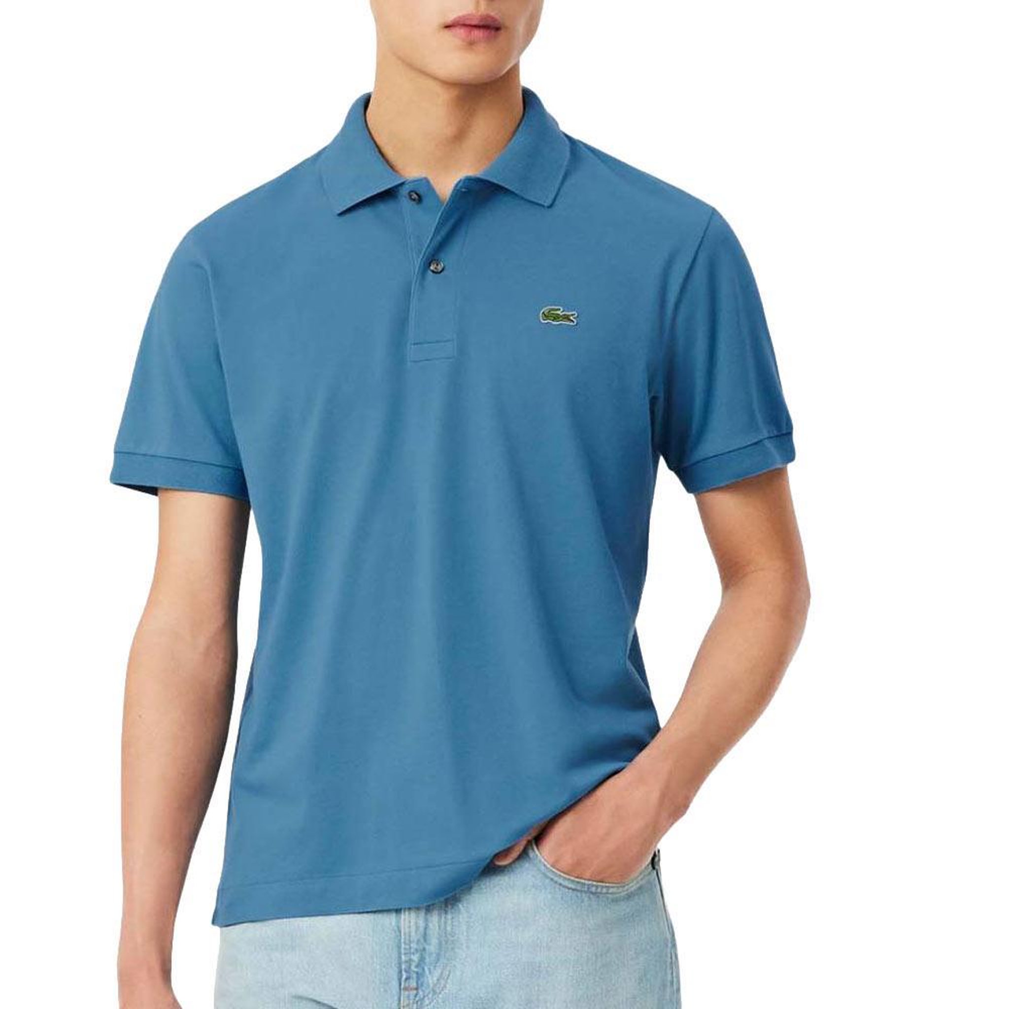 Lacoste Polo Bleu Homme Lacoste  Slim Fit brodé. Coloris disponibles : Bleu
