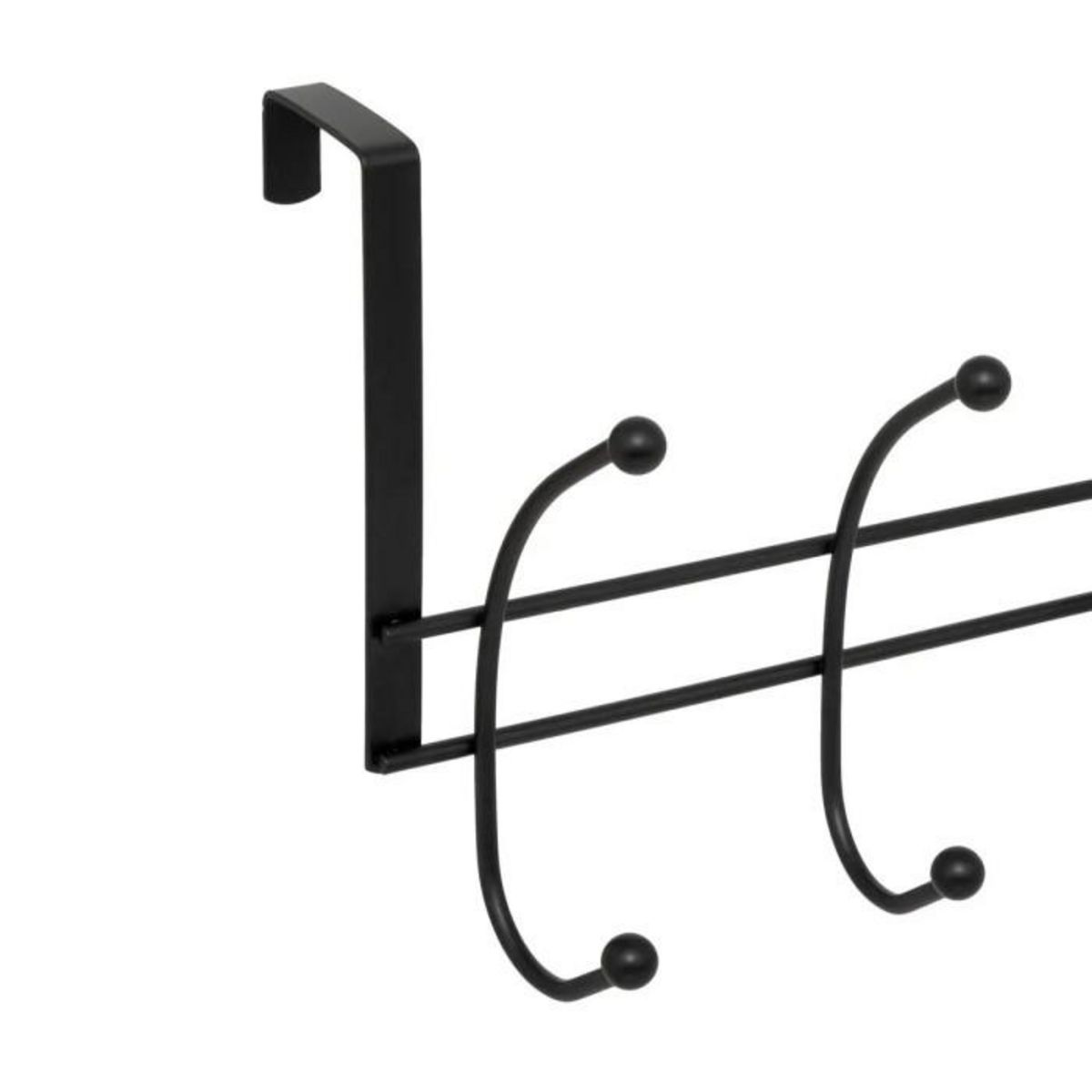 FIVE Patère de Porte en Métal  10 têtes  42cm Noir