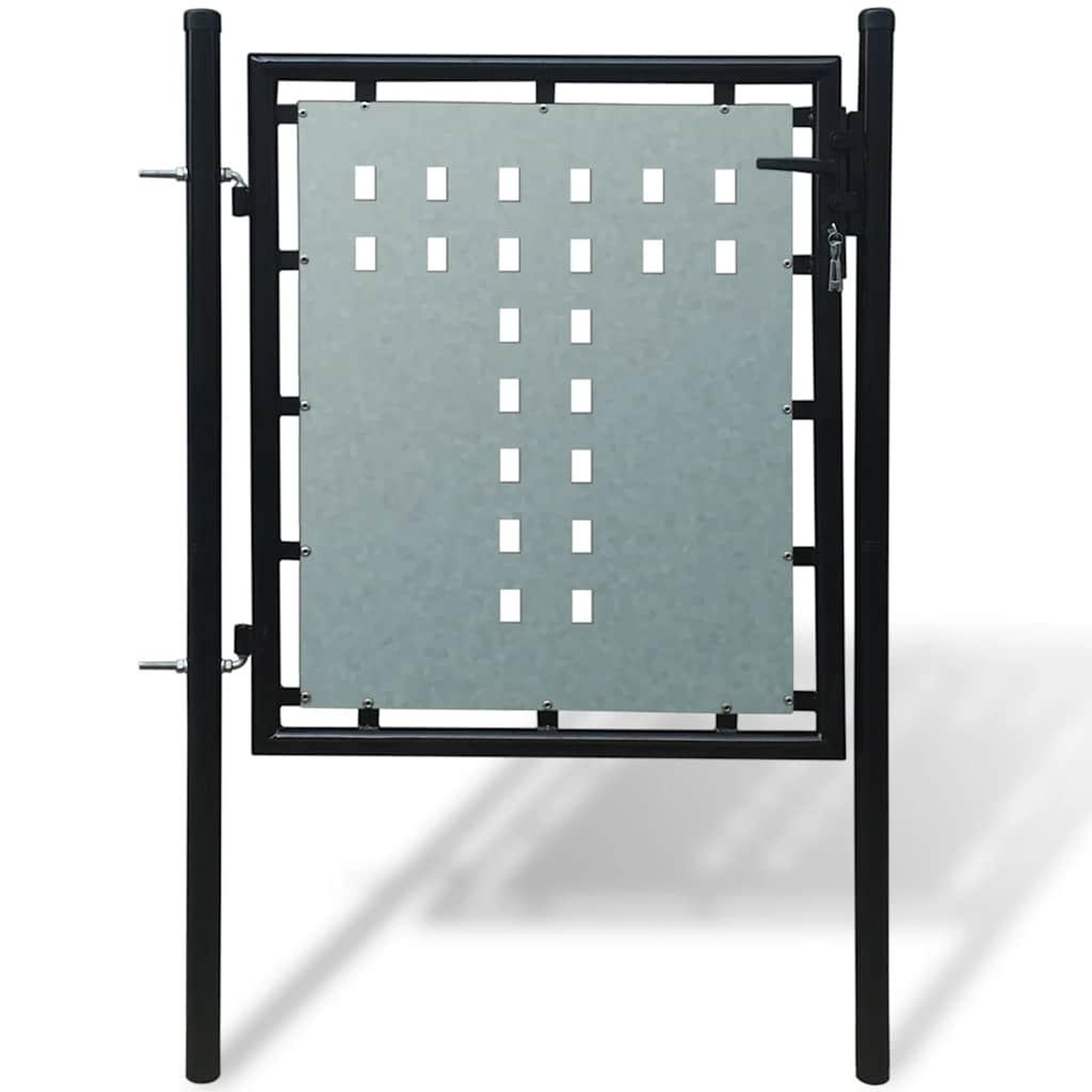 VIDAXL Portail de cloture noir a une porte 100x100 cm