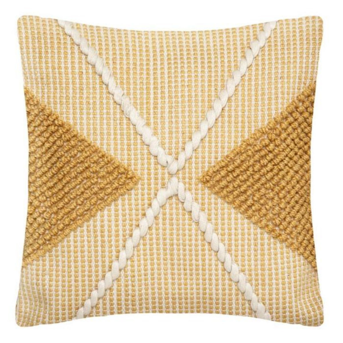 ATMOSPHERA Coussin Déco à Pompons  Row  45x45cm Ocre