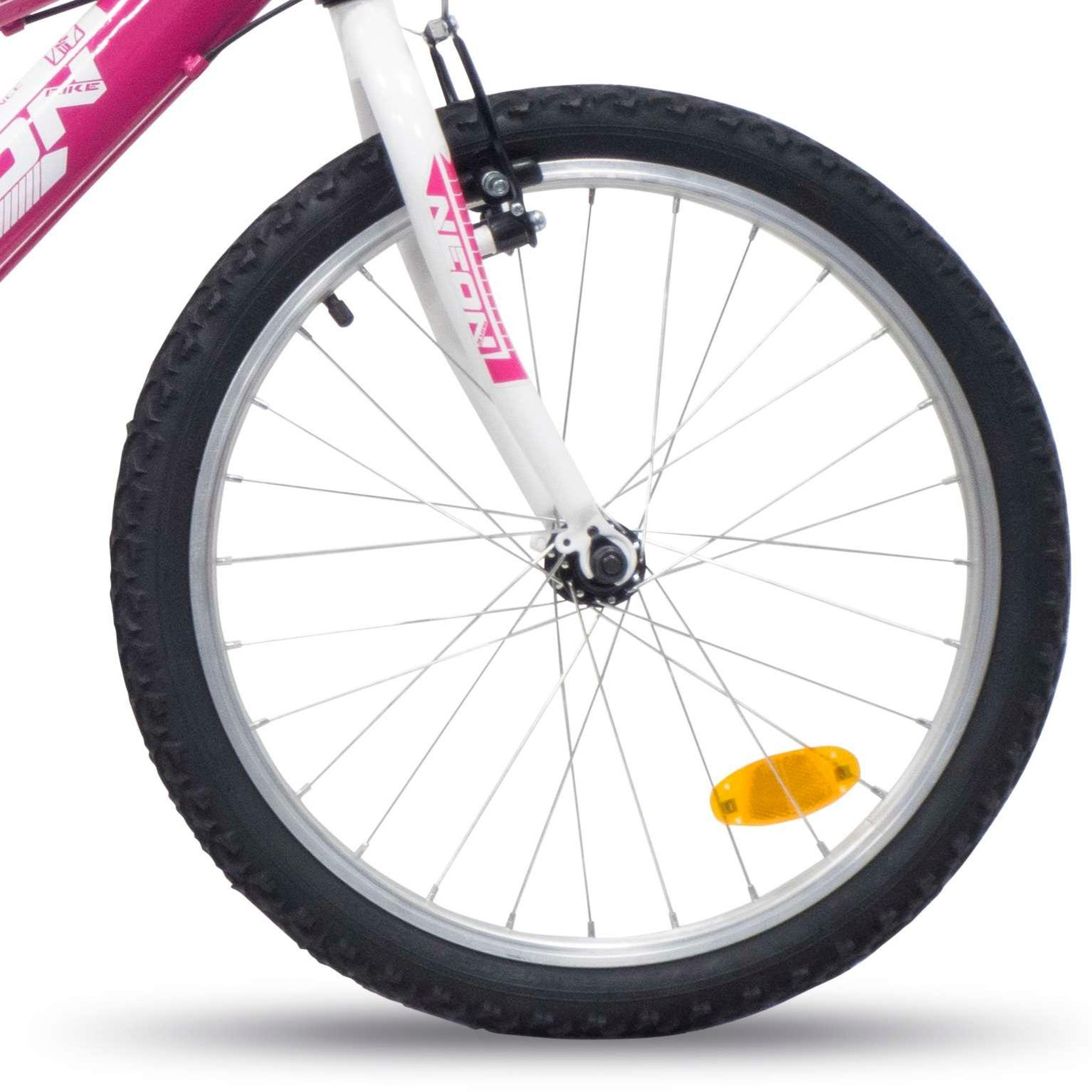 Voir la diapositive 6 : Vélo enfant - VTT 20  Fille - Cadre et fourche rigide en acier - 6 vitesses - Poignée tournante - Freins V-Brake & Jantes en aluminium