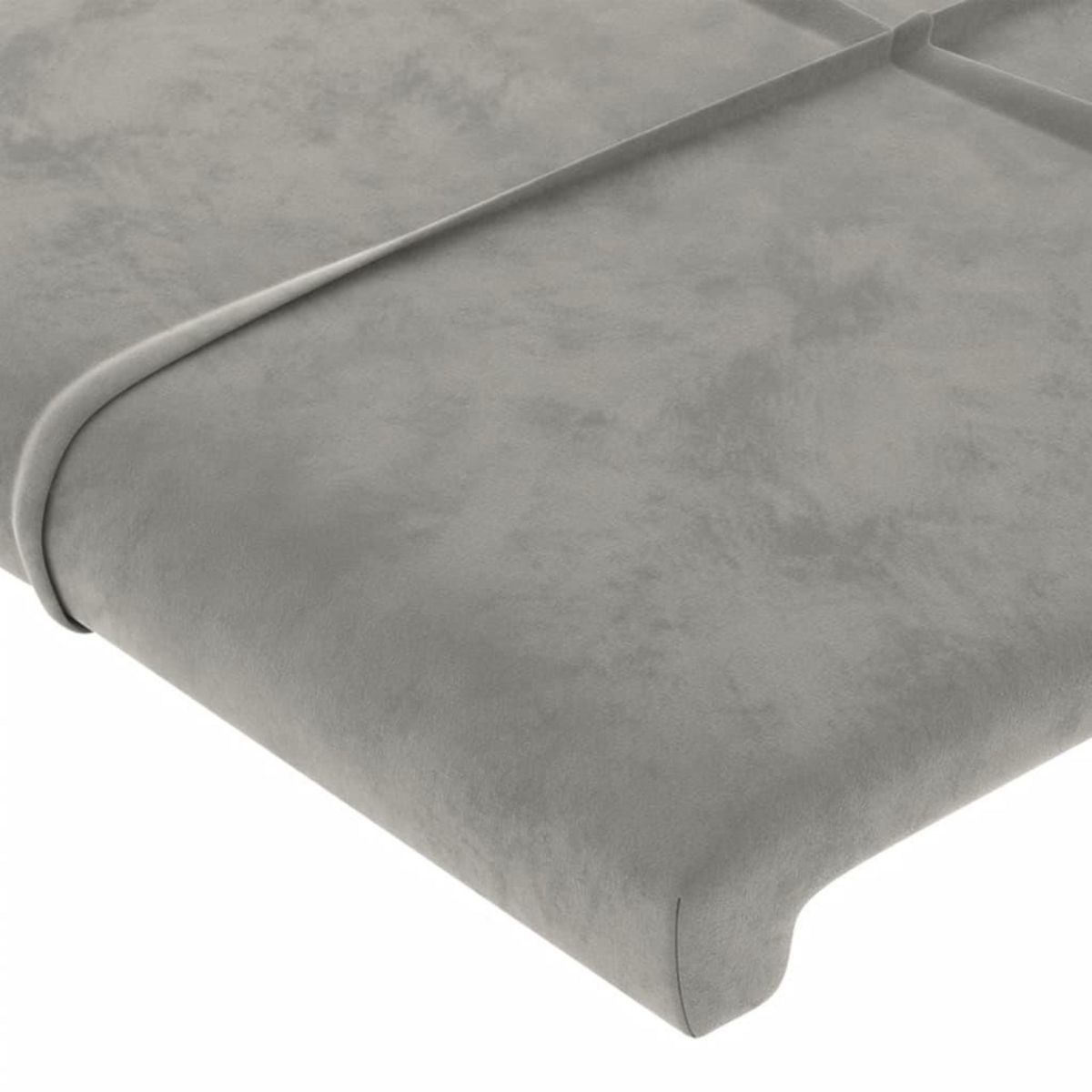 VIDAXL Tete de lit avec oreilles Gris clair 203x16x78/88 cm Velours