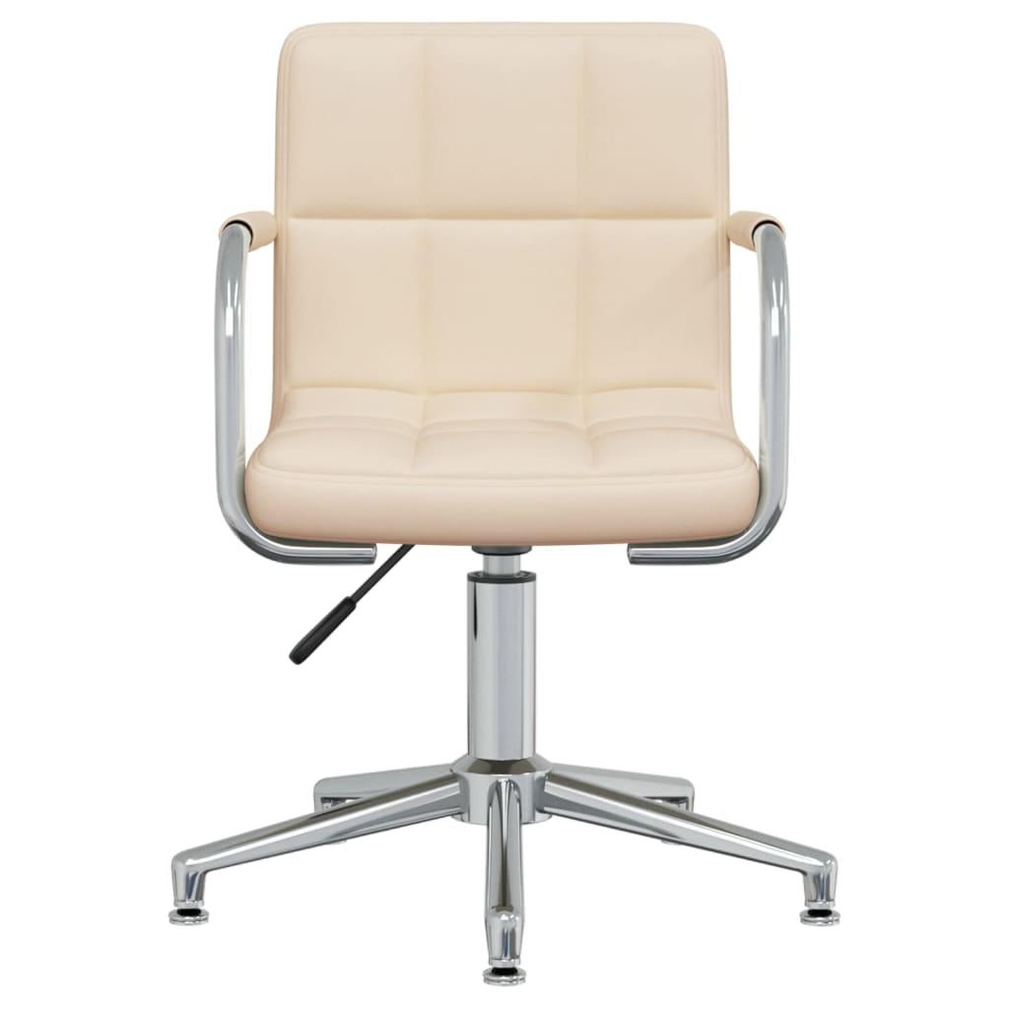 Voir la diapositive 3 : VIDAXL Chaise pivotante de bureau Creme Tissu