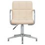 Voir la diapositive 3 : VIDAXL Chaise pivotante de bureau Creme Tissu