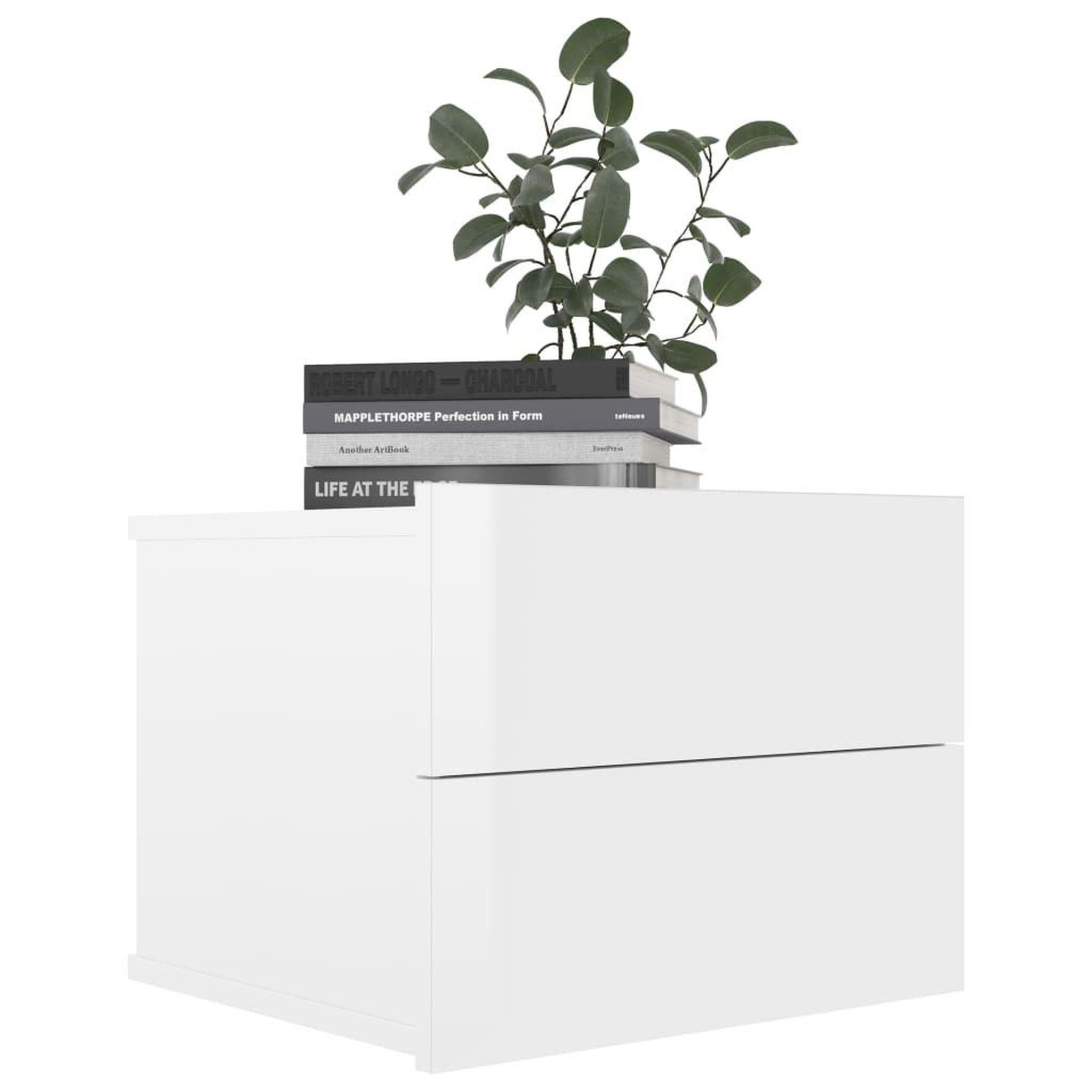 Voir la diapositive 4 : VIDAXL Tables de chevet 2pcs Blanc brillant 40x30x30cm Bois ingenierie