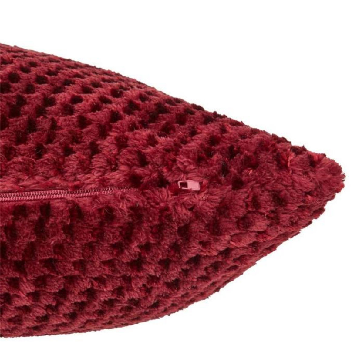 ATMOSPHERA Coussin Jacquard en Flanelle  Lyno  40x40cm Rouge Grenat