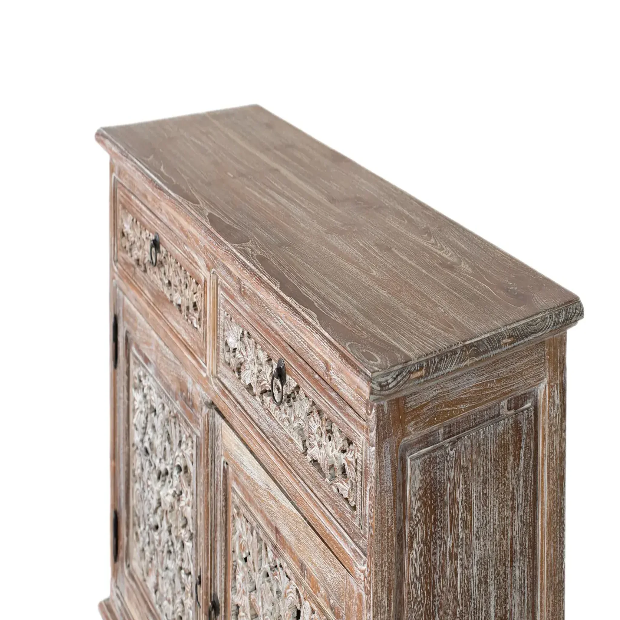 Voir la diapositive 2 : GINER Y COLOMER SL Buffet en bois de teck 100cm style boho sculpté