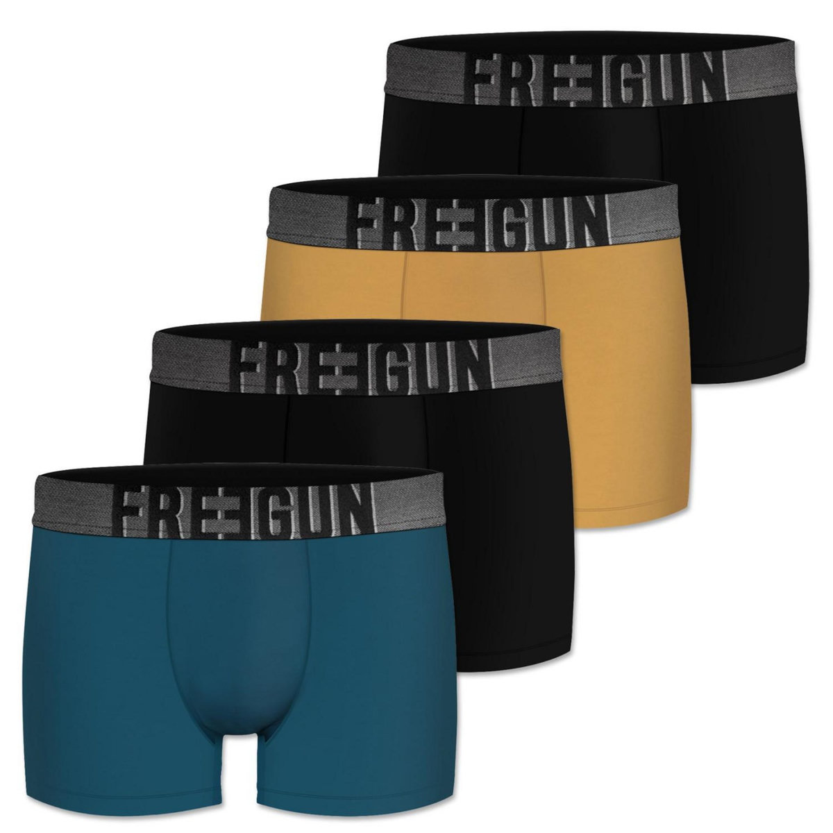 FREEGUN Lot de 4 boxers homme Signature Karl