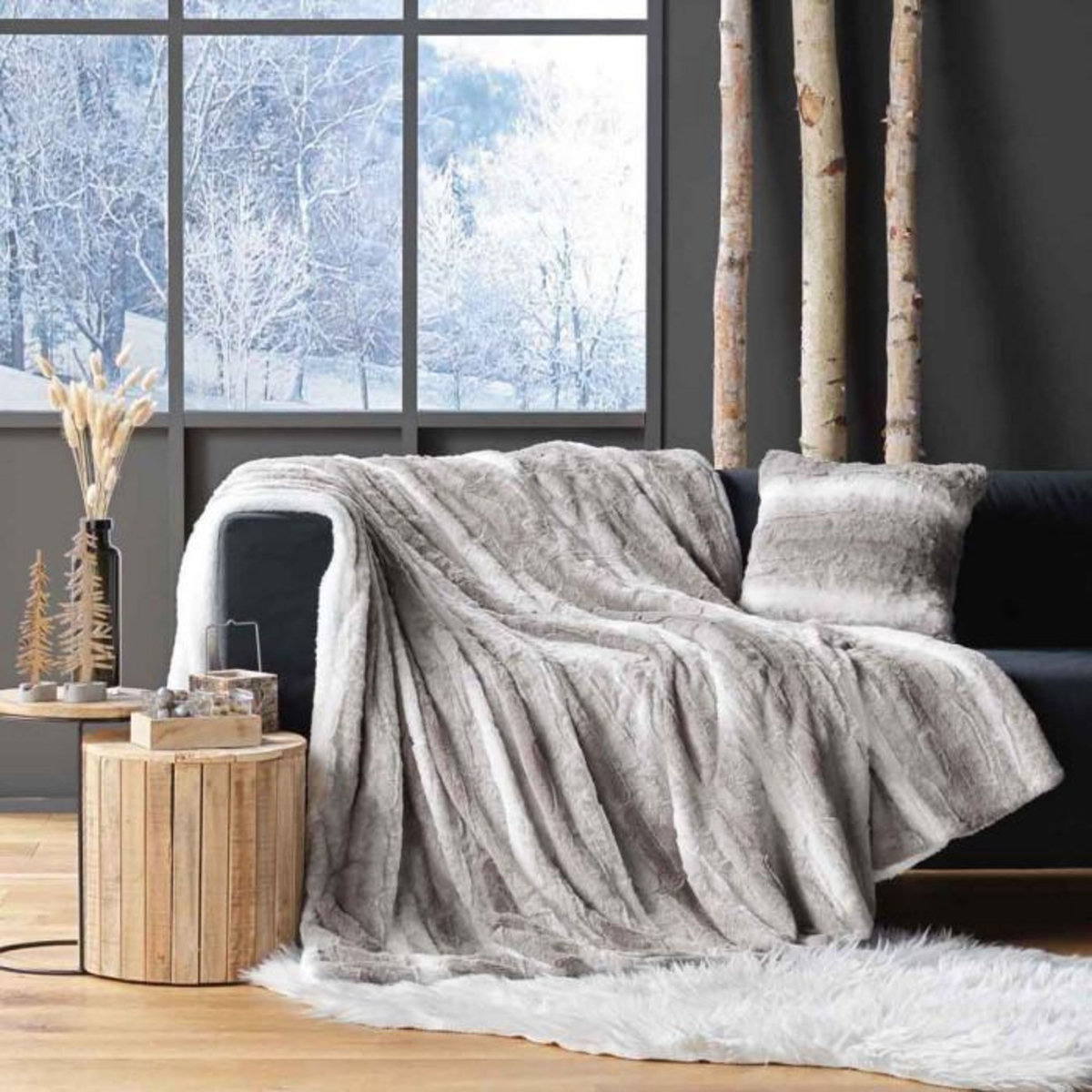 Paris Prix Plaid Imitation Fourrure  Sven  125x150cm Naturel