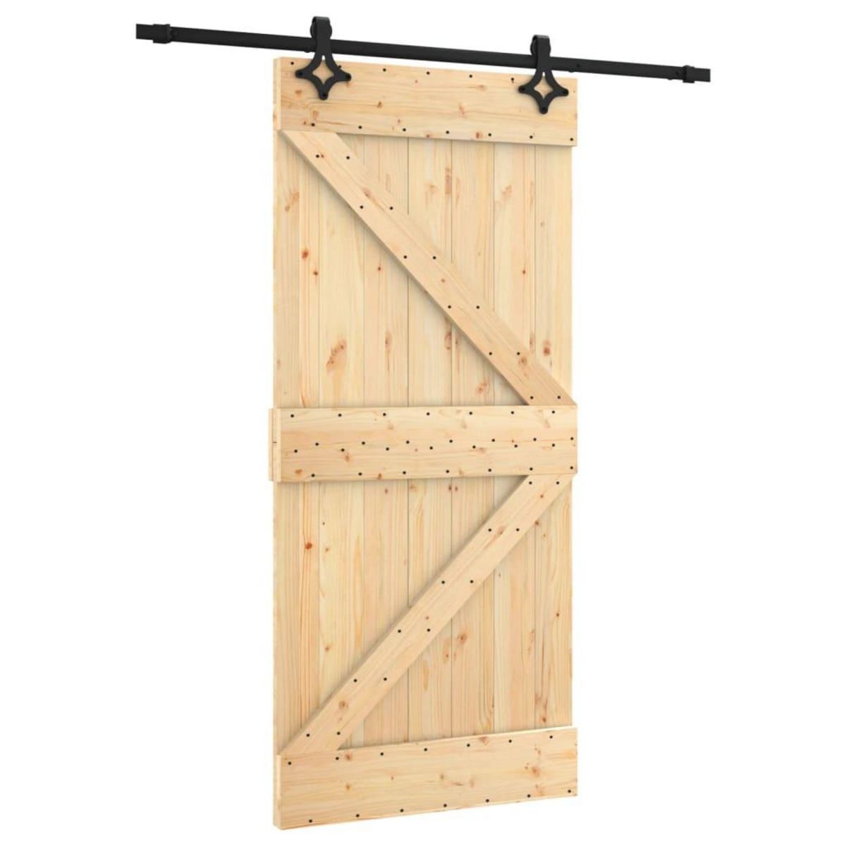 VIDAXL Porte coulissante et kit de quincaillerie 95x210 cm pin massif
