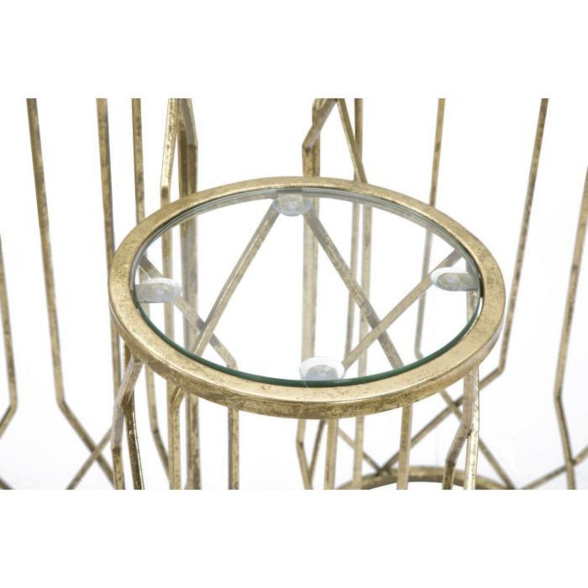 Paris Prix Lot de 3 Tables d'Appoint  Tunis  71cm Or