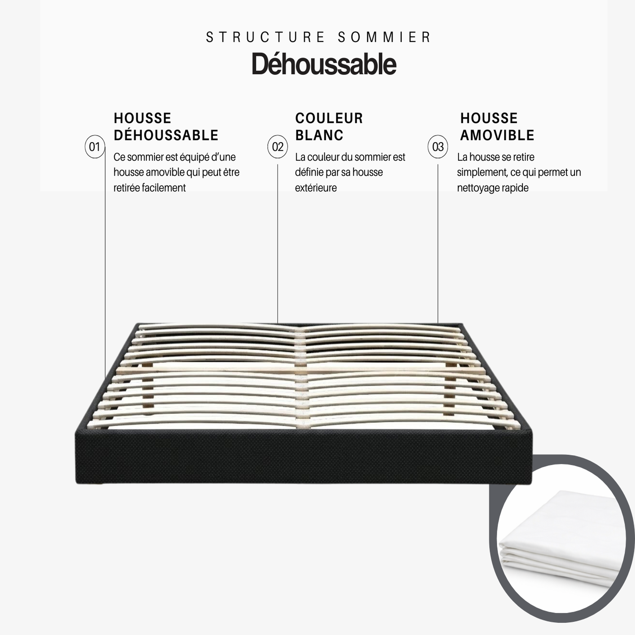 Voir la diapositive 5 : KING OF DREAMS Ensemble Sommier Tapissier et Matelas Latex Soutien Ferme