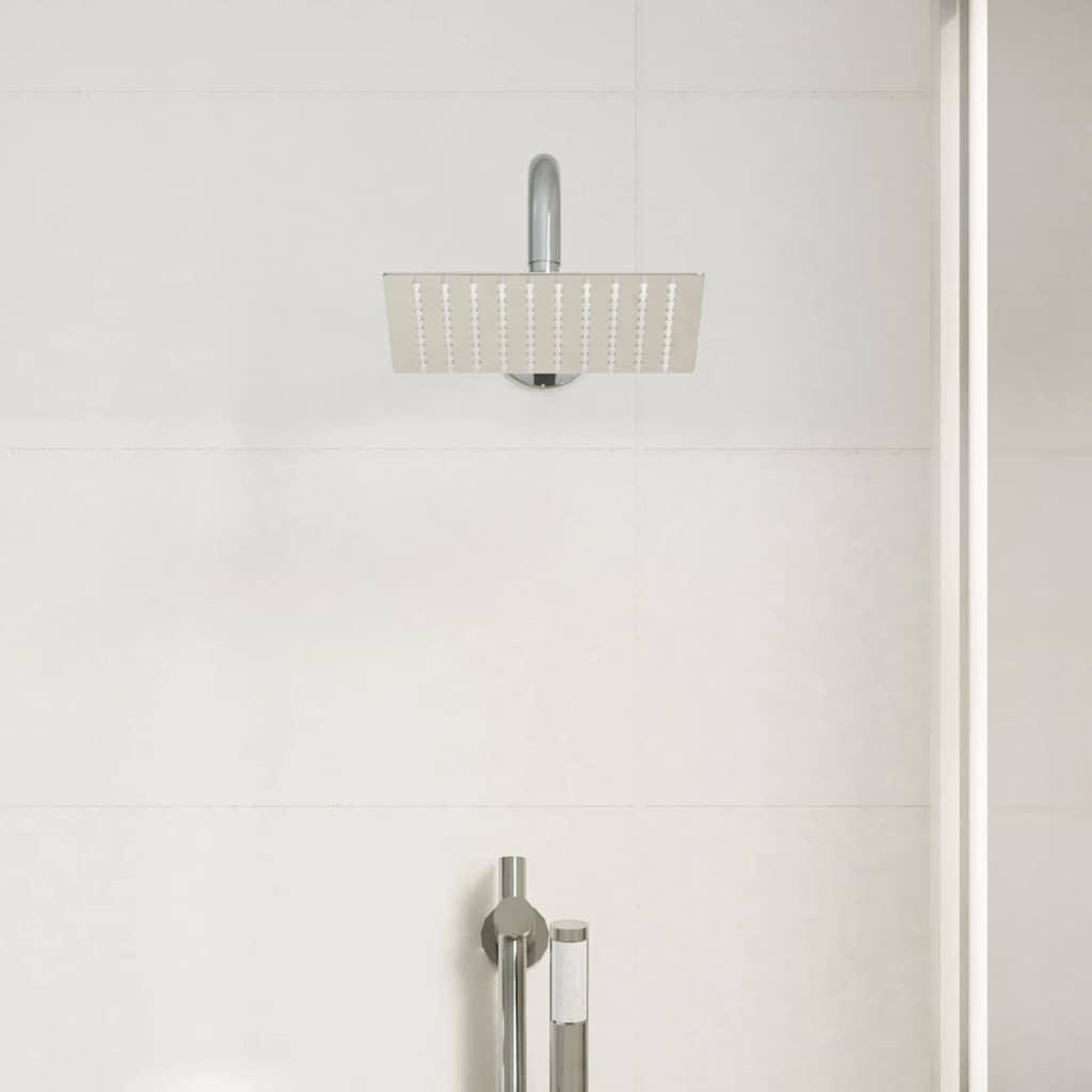 Voir la diapositive 4 : VIDAXL Pomme de douche pluie acier inoxydable 304 20x20 cm carree