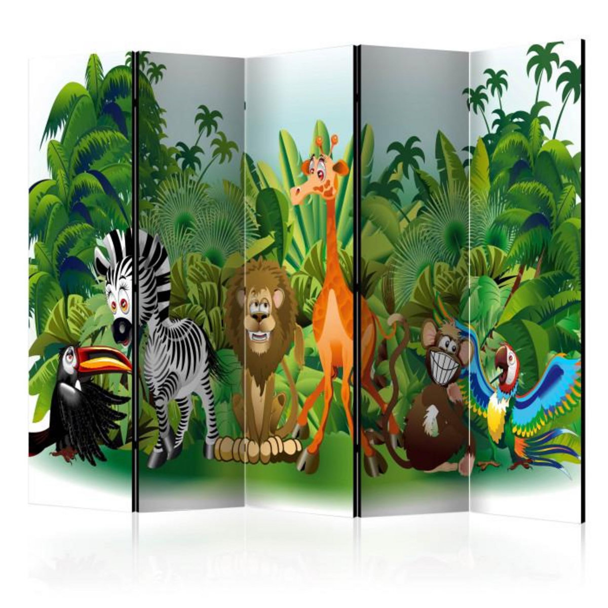 Paris Prix Paravent 5 Volets  Jungle Animals  172x225cm