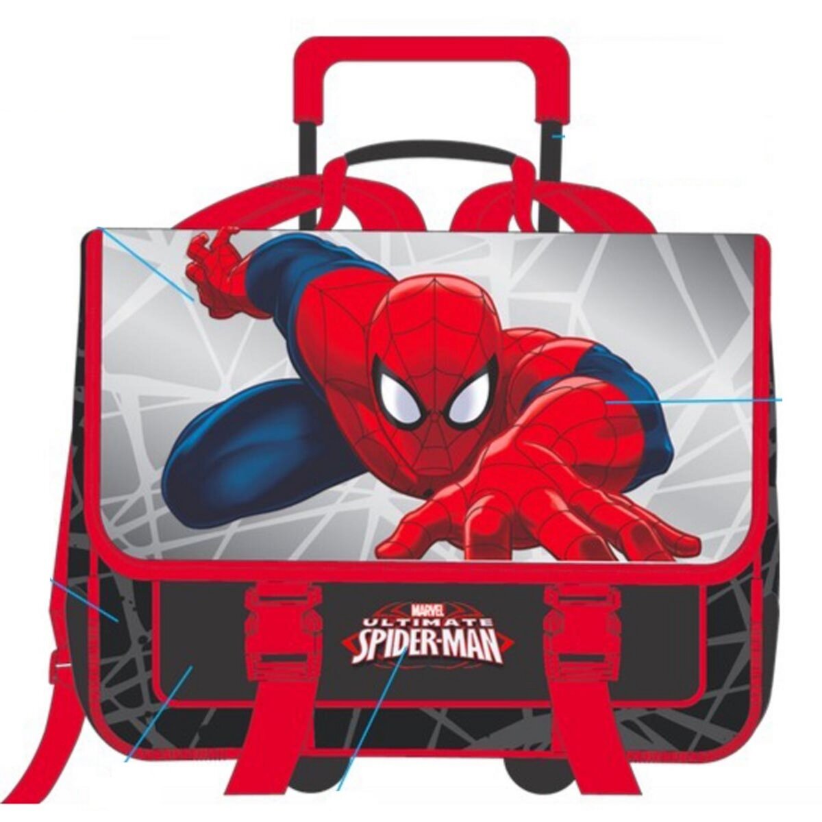 Cartable à roulettes Spiderman 38 cm