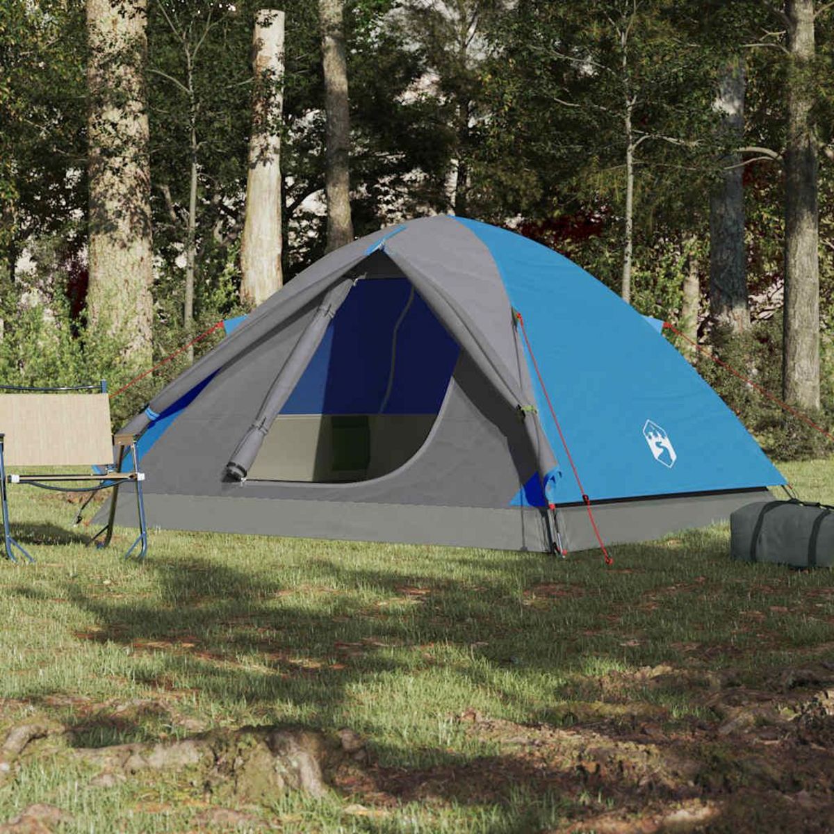 VIDAXL Tente de camping a dome 3 personnes bleu impermeable