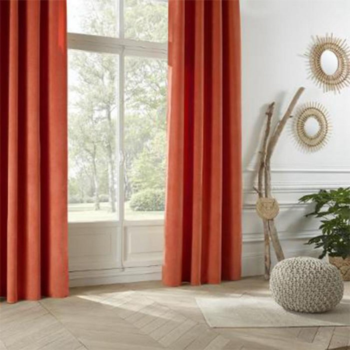 ATMOSPHERA Rideau à Œillets  Memories  140x260cm Terracotta