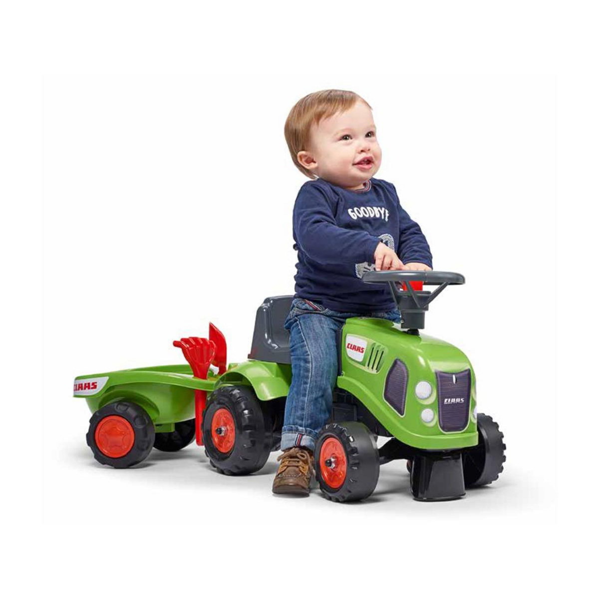 FALK Porteur enfant tracteur Claas avec remorque 1 à 3 ans - Falk