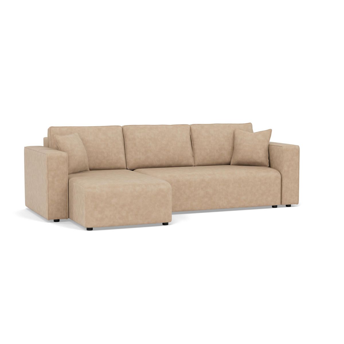 BEST MOBILIER Topaze - canapé d'angle réversible 4 places convertible avec coffre en simili