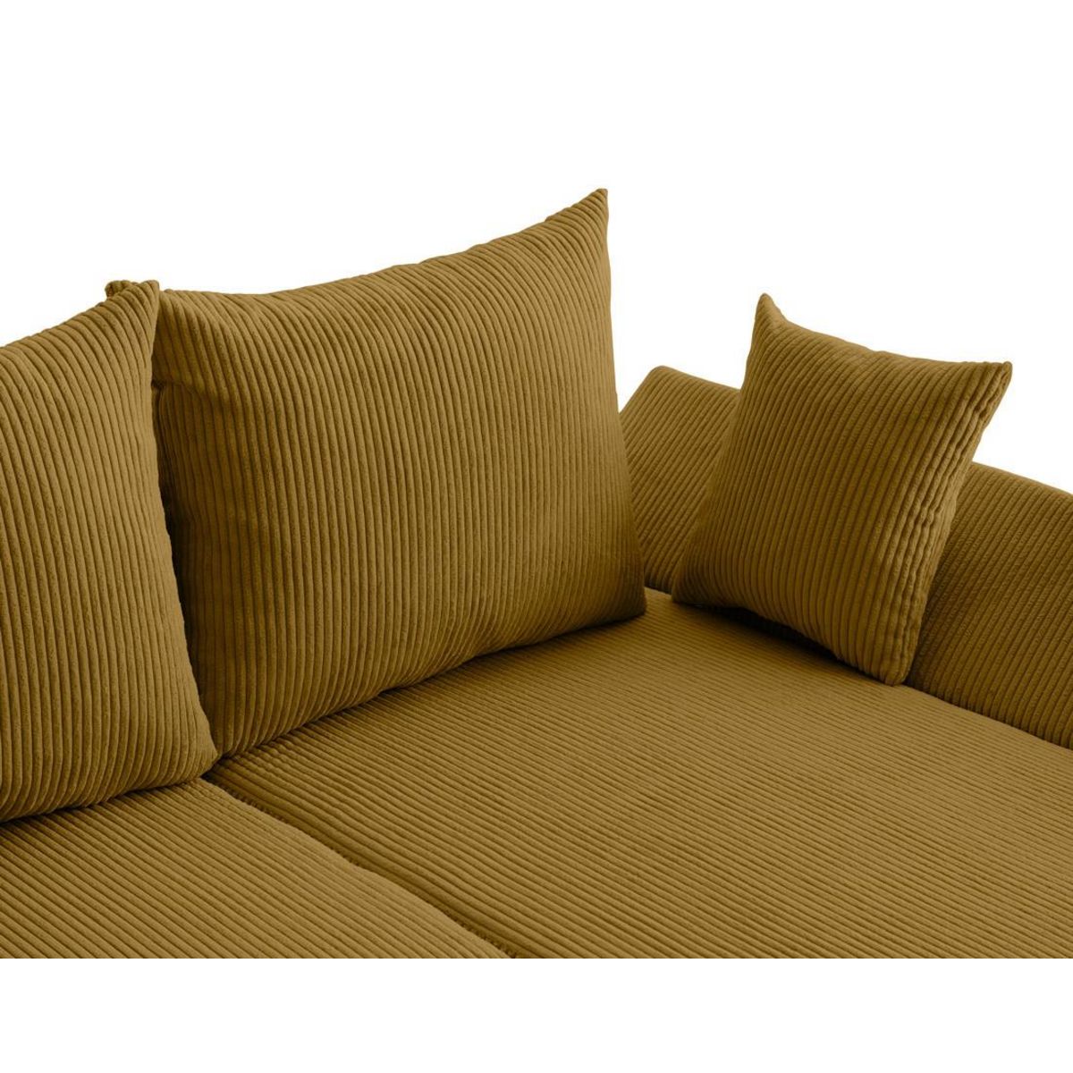 BEST MOBILIER Mike - canapé d'angle réversible - 4 places - convertible avec coffre - en velours côtelé