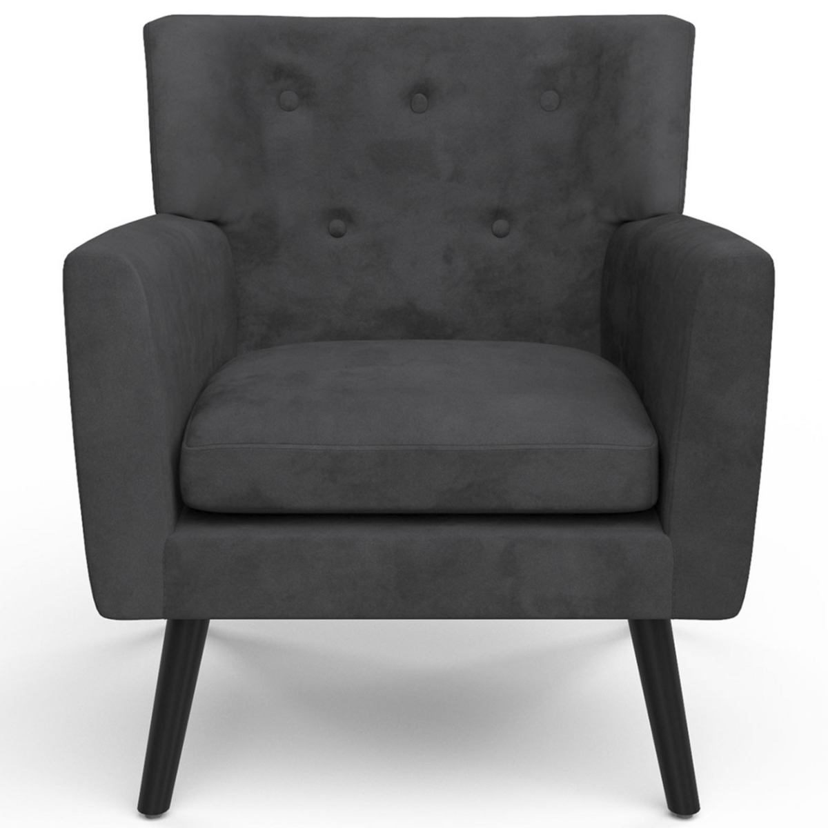 ID MARKET Fauteuil scandinave ANITA en velours gris anthracite