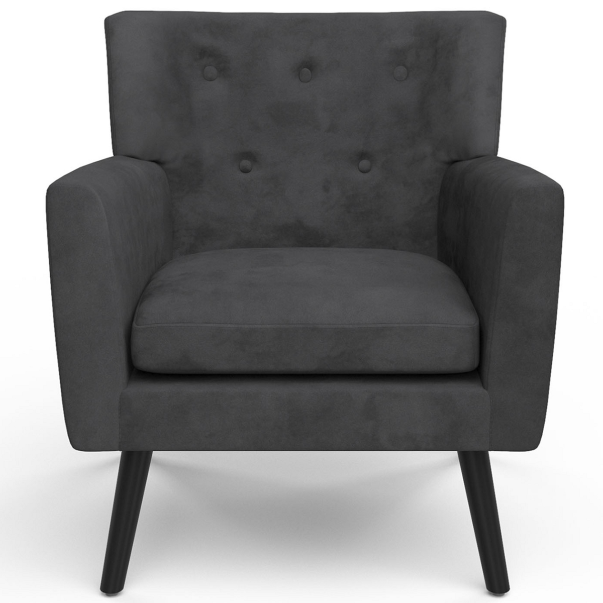 ID MARKET Fauteuil scandinave ANITA en velours gris anthracite