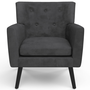 Voir la diapositive 3 : ID MARKET Fauteuil scandinave ANITA en velours gris anthracite