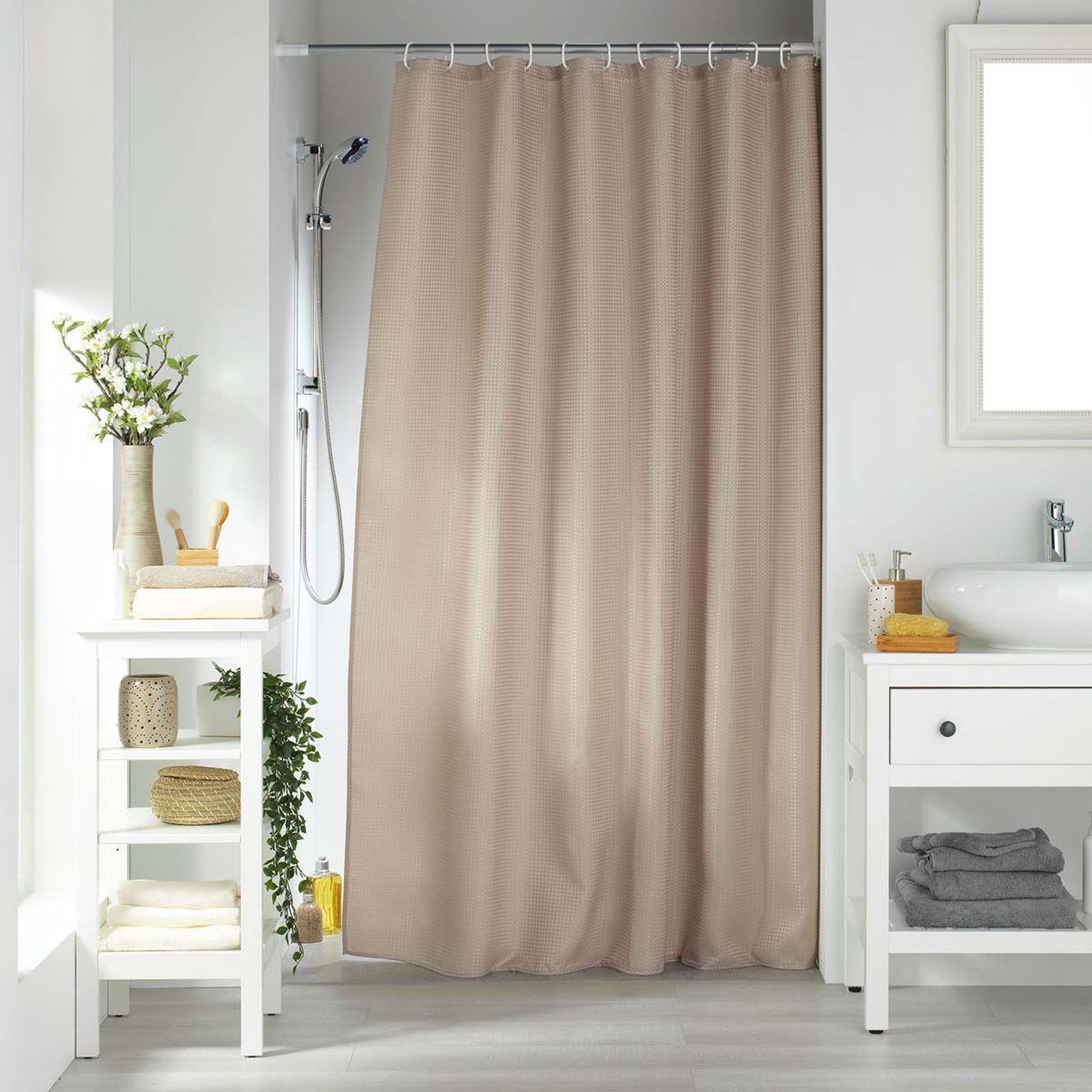 Douceur d'Intérieur Rideau de douche  quartz  180x200cm taupe