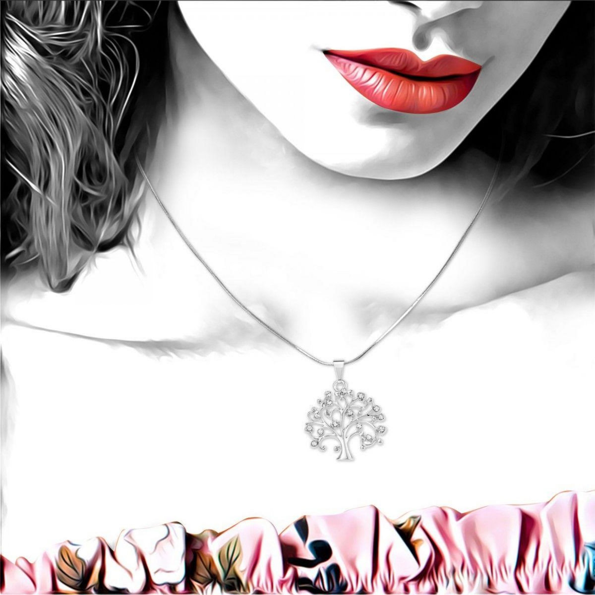 SC CRYSTAL Collier arbre de vie SC Crystal orné de Cristaux scintillants