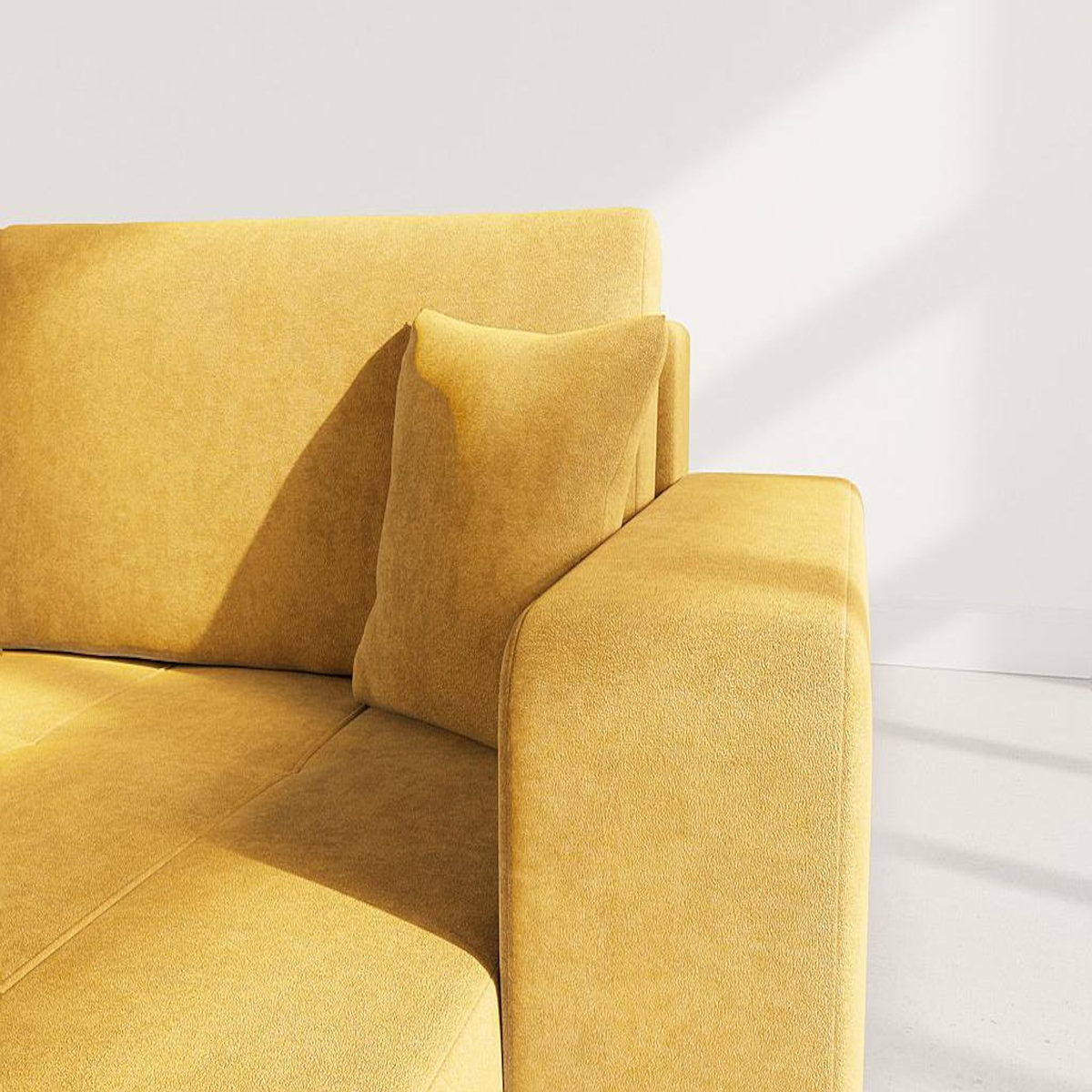 BEST MOBILIER Nicole - canapé d'angle réversible 5 places convertible avec coffre en tissu