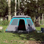 Voir la diapositive 3 : VIDAXL Tente de camping a dome 4 personnes bleu liberation rapide