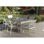 Voir la diapositive 1 : JARDILINE Table de jardin extensible - 8/10 places - Aluminium/Verre - Ivoire