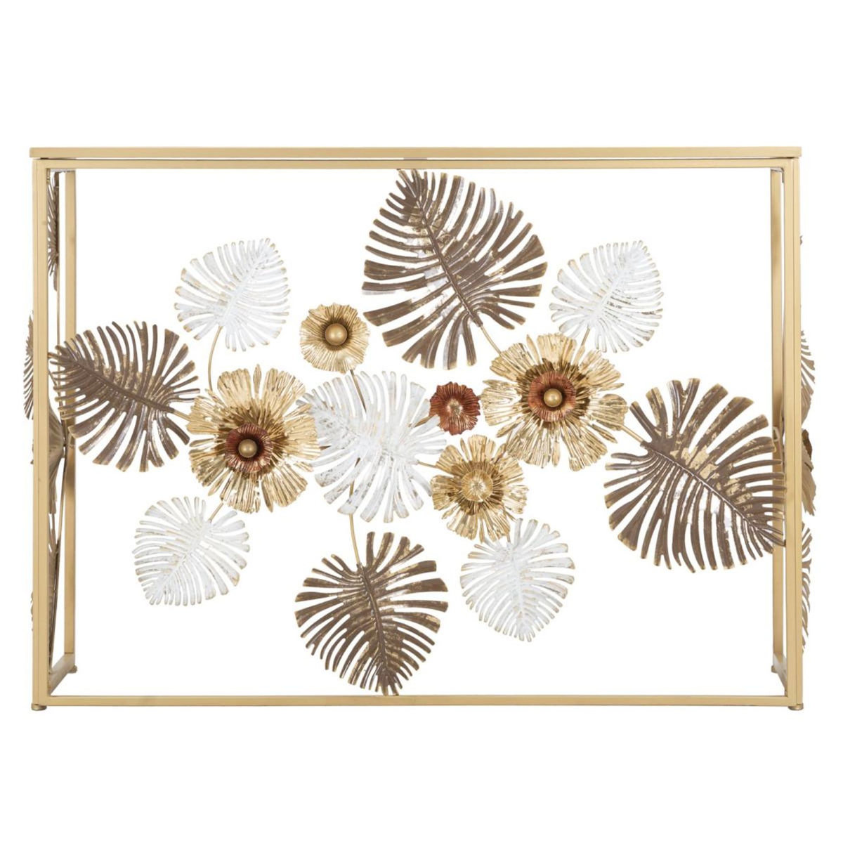 Paris Prix Console Design en Métal  Floris  113 Or & Blanc