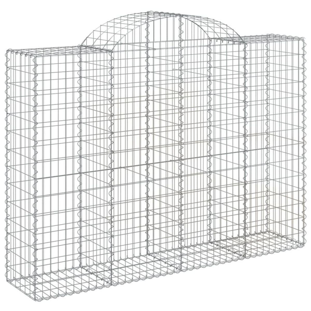 VIDAXL Paniers a gabions arques 2 pcs 200x50x140/160 cm Fer galvanise