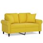 Voir la diapositive 2 : VIDAXL Canape 2 places avec oreillers decoratifs jaune 120 cm velours