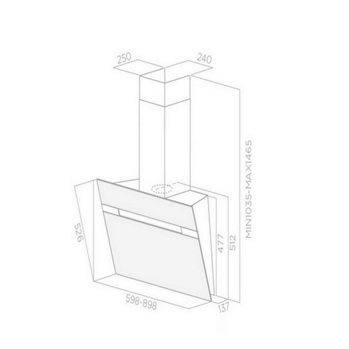 ELICA Hotte décorative inclinée 90cm 625m3/h blanc - stripe wha90lx