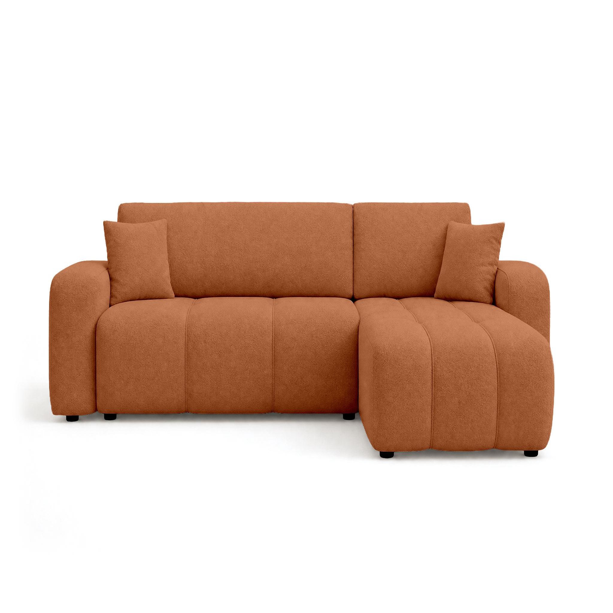 Voir la diapositive 1 : BEST MOBILIER Nicole - canapé d'angle réversible 4 places convertible avec coffre en tissu