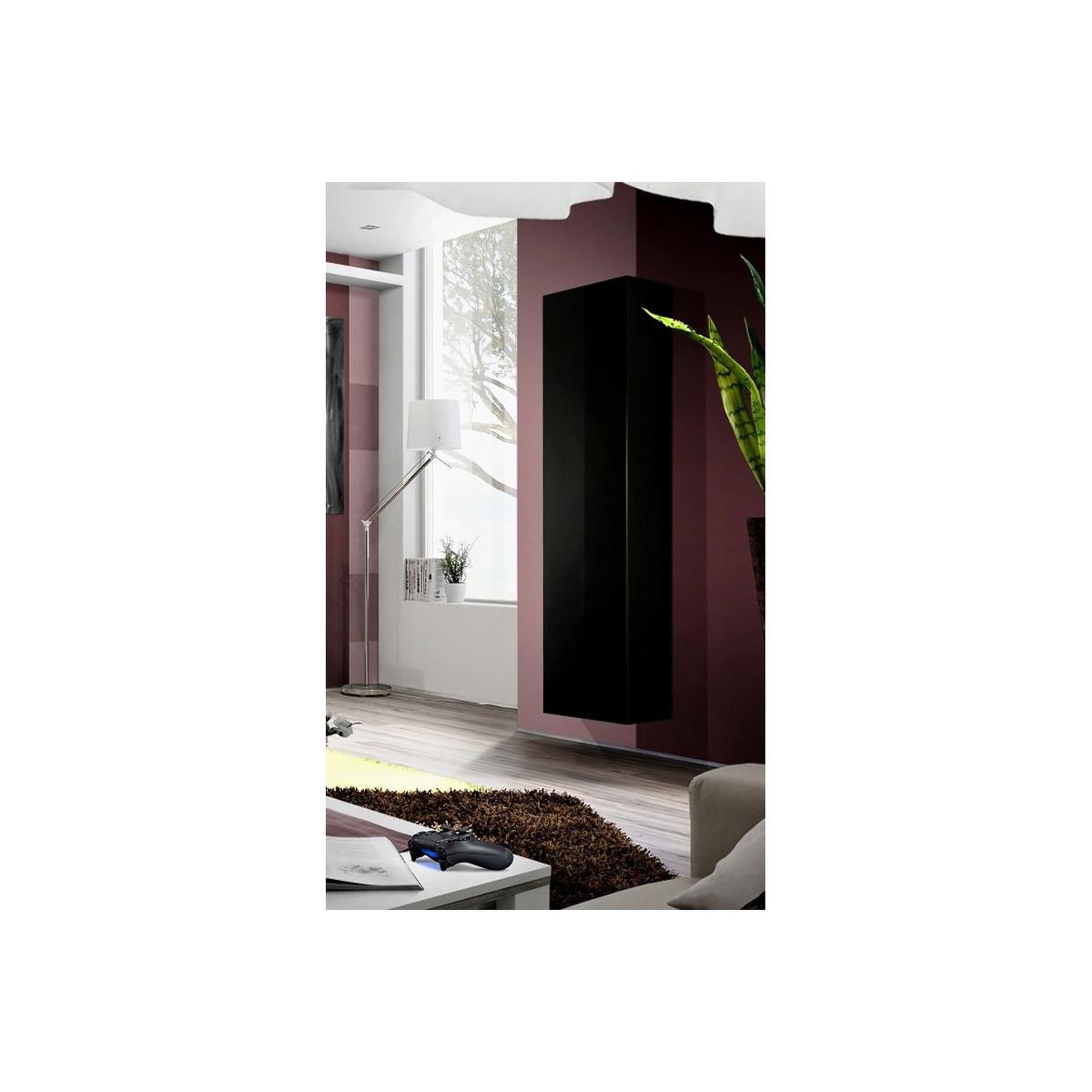 Voir la diapositive 2 : Paris Prix Vitrine murale design  fly a1  170cm noir