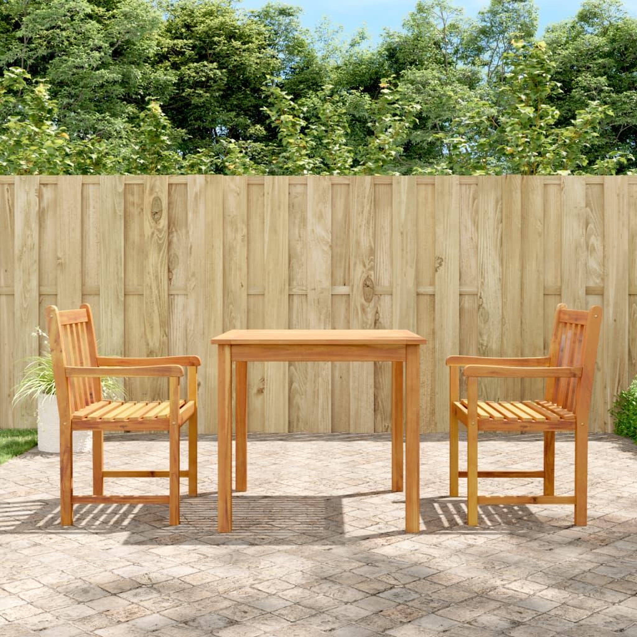 VIDAXL Ensemble a manger de jardin 3 pcs Bois d'acacia solide
