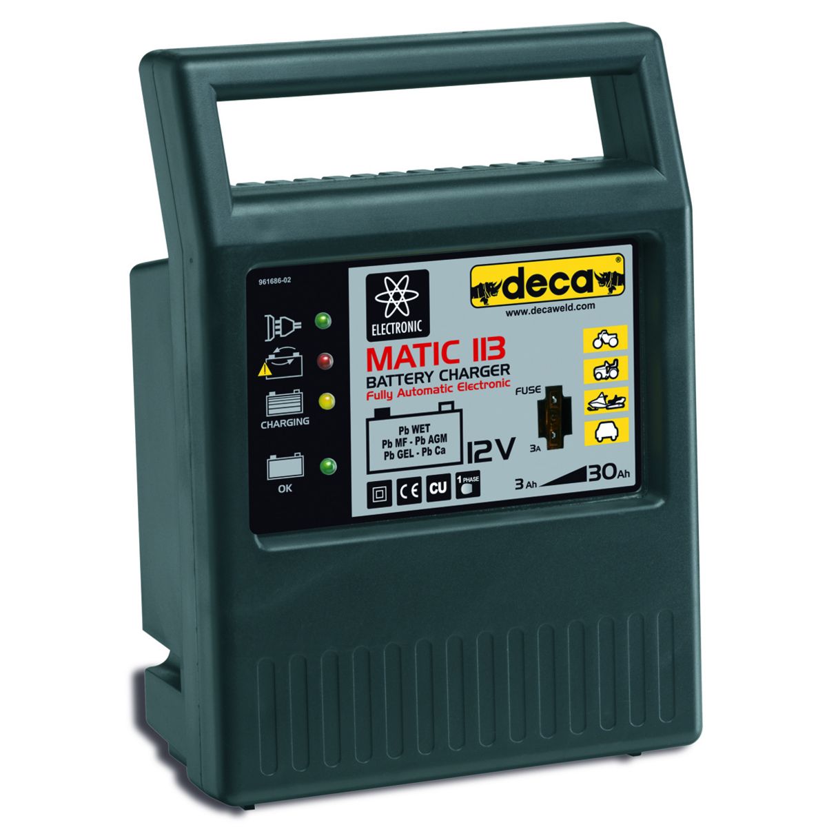 DECA Chargeur de batterie spécial moto Matic 113 