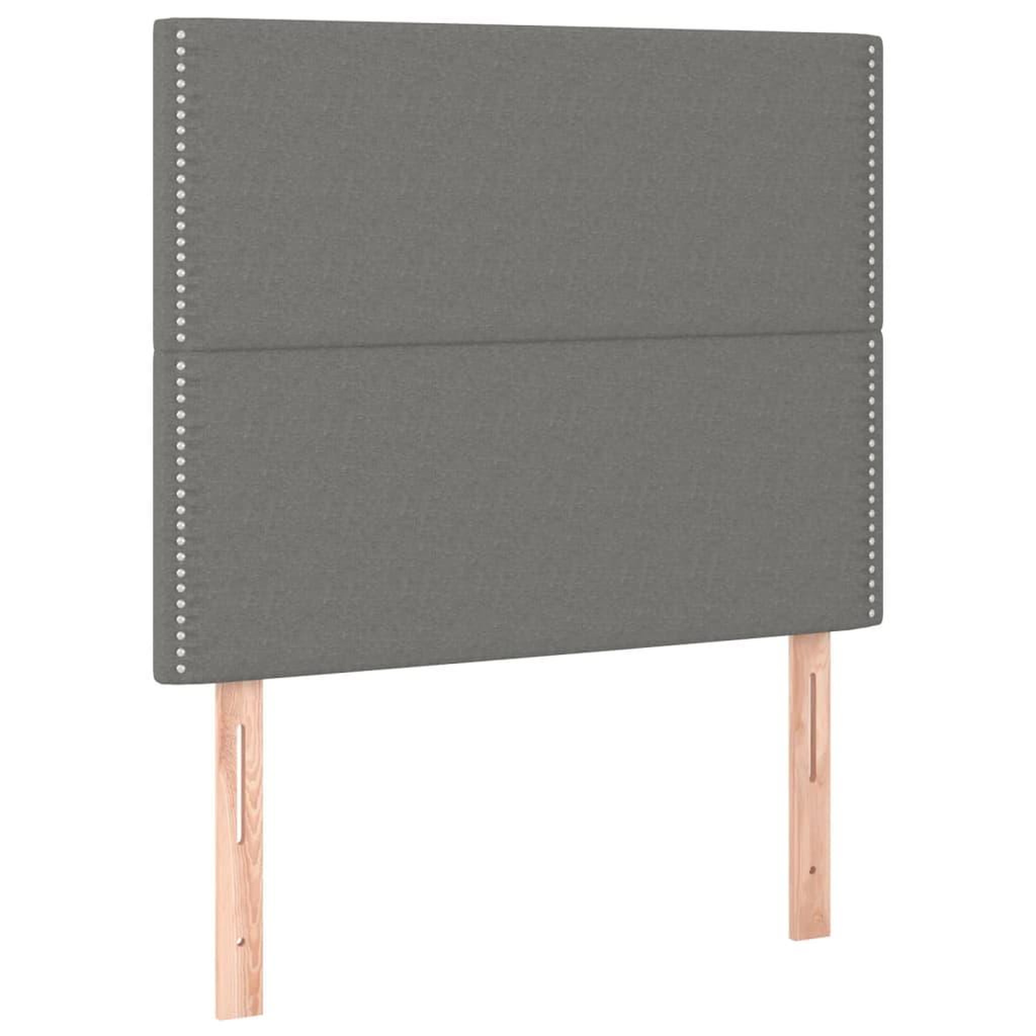 Voir la diapositive 2 : VIDAXL Tetes de lit 2 pcs Gris fonce 90x5x78/88 cm Tissu