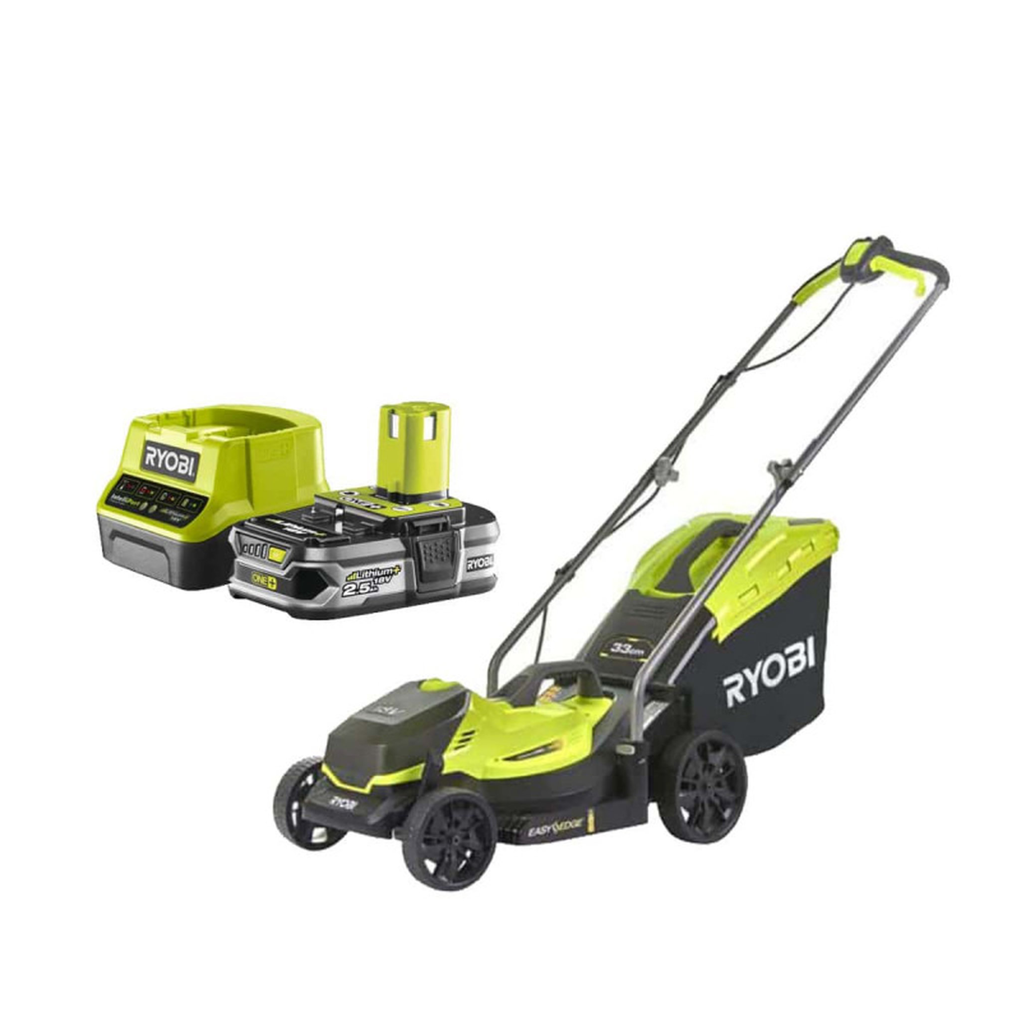 Voir la diapositive 1 : Ryobi Pack RYOBI Tondeuse poussée 18V One+ OLM1833B - 1 Batterie 2.5Ah - 1 Chargeur rapide RC18120-125