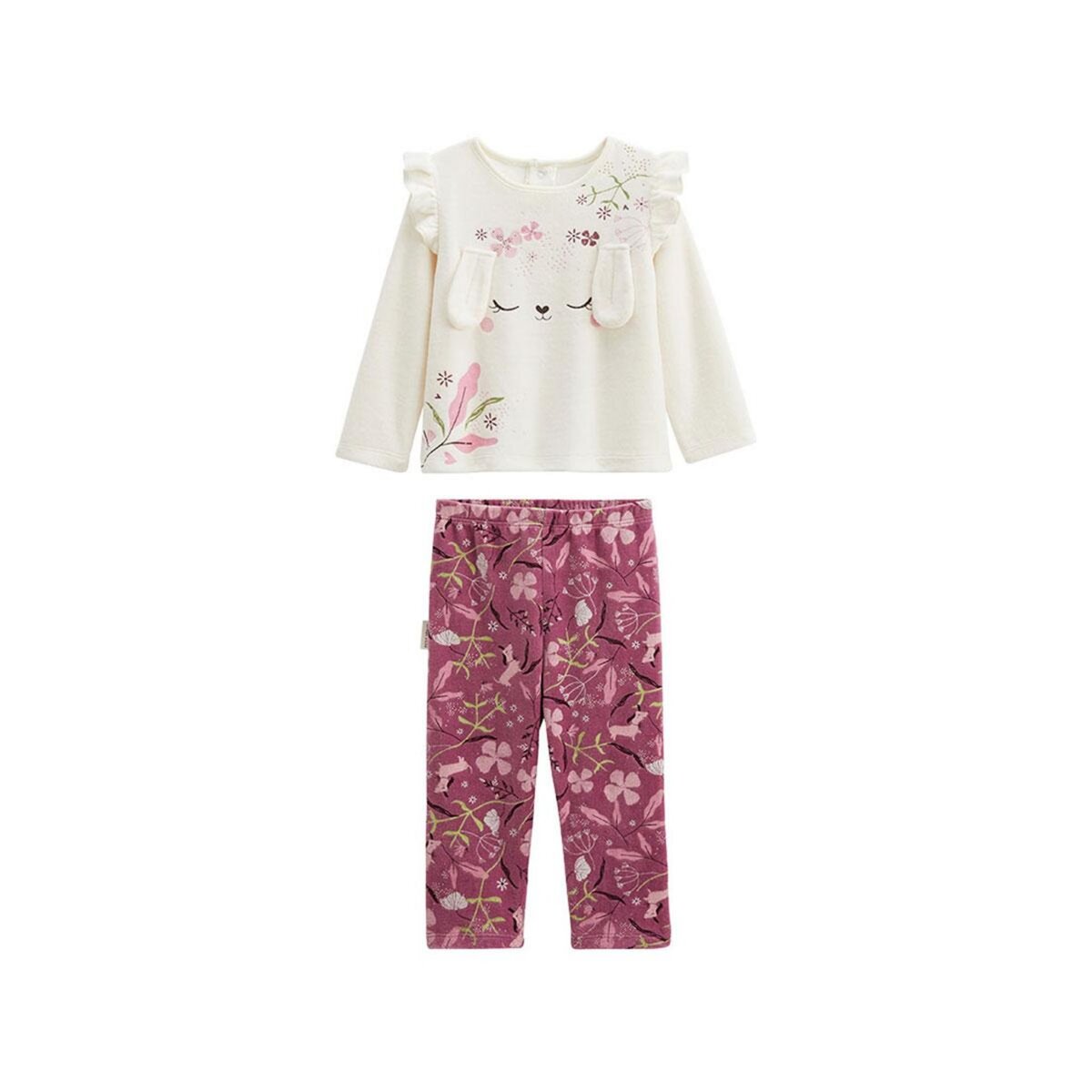Petit Béguin Pyjama enfant 2 pièces en velours Mila