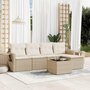 Voir la diapositive 1 : VIDAXL Salon de jardin avec coussins 6 pcs beige resine tressee