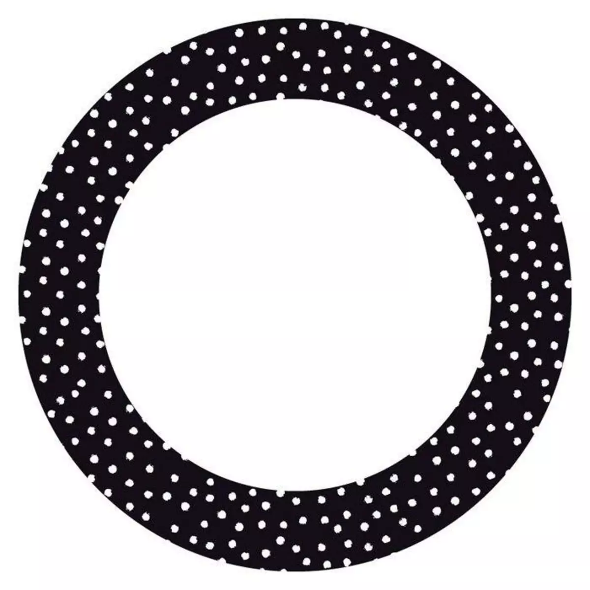 Artemio 12 stickers cercle Ø 6,3 cm - Noir à pois blancs